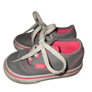 Vans Kids Gray and Pink Sneakers